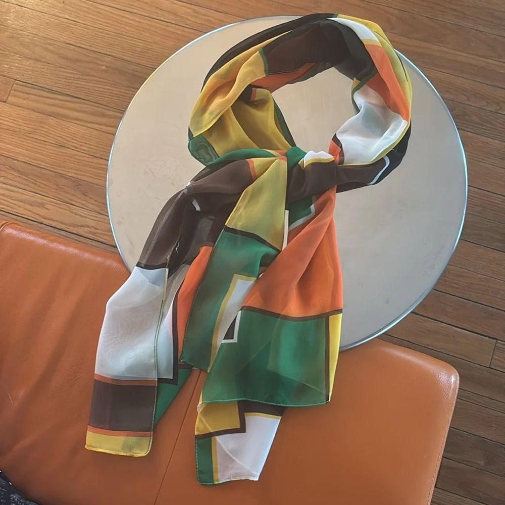 Colorful Geometric Scarf long wrap retro natural colorful